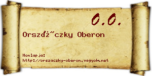 Orszáczky Oberon névjegykártya